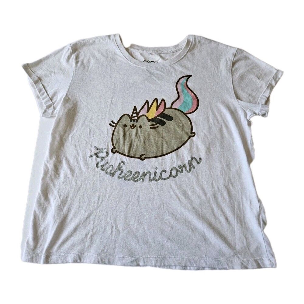 Pusheenicorn The Cat RAINBOW UNICORN Pusheen T-Shirt M White Tshirt - Picture 1 of 4
